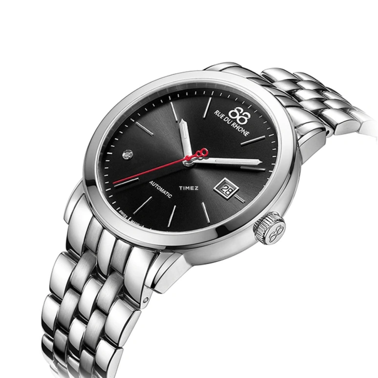 RUE DU RHONE,Infinite 8 42mm,42mm,Stainless Steel,Black,Automatic,Day,Sapphire,87WA184217