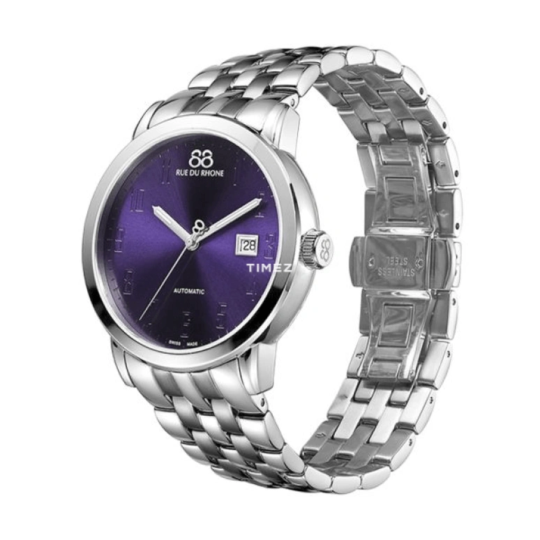 RUE DU RHONE,Infinite 8 42mm,42mm,Stainless Steel,Purple,Automatic,Day,Sapphire,87WA184214