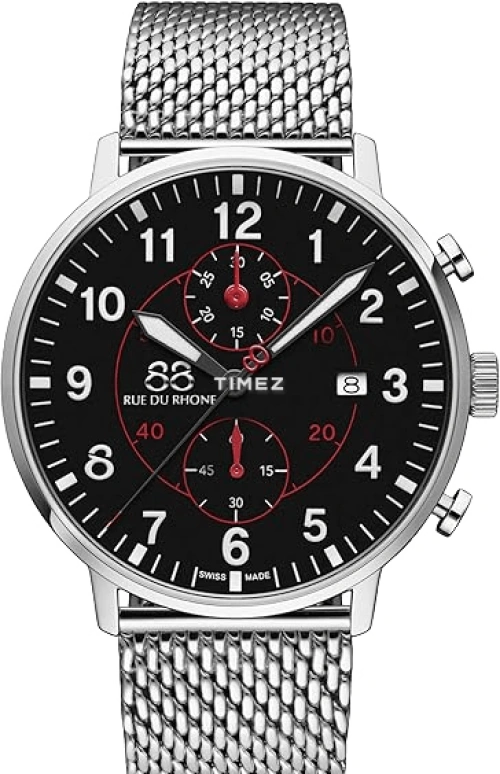 RUE DU RHONE,New&Old 41mm,41mm,Stainless Steel,Black,Quartz,Chronograph,Day,87WA184119