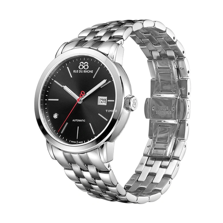 RUE DU RHONE,Infinite 8 42mm,42mm,Stainless Steel,Black,Automatic,Day,Sapphire,87WA184217