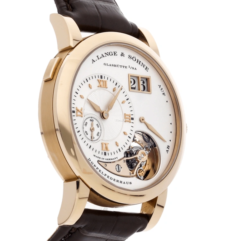 A. Lange & Söhne,Lange 1 38.50mm,38.50mm,Rose Gold,Silver,Handwound,Power Reserve Indicator,Tourbillon,Big Date,722,722.050