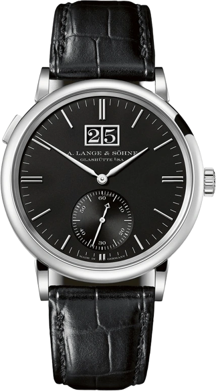 A. Lange & Söhne,Saxonia 37mm,37mm,White Gold,Black,Automatic,Moonphase,Big Date,381,381.029