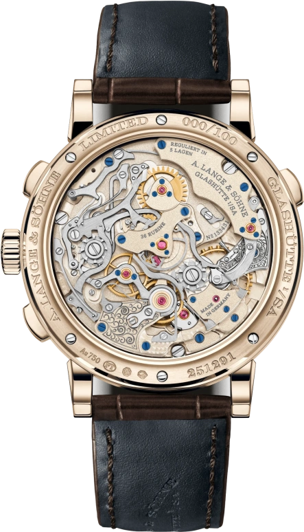 A. Lange & Söhne,1815 41.20mm,41.20mm,Honey Gold,Black,Handwound,Chronograph,Rattrapante,425,425.050