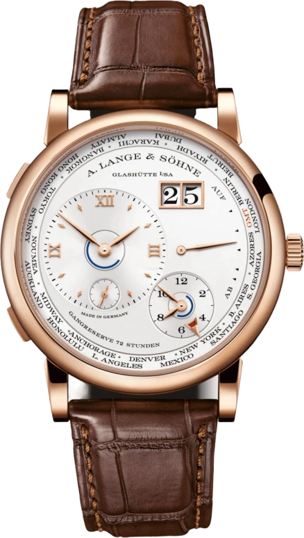 A. Lange & Söhne,Lange 1 41.90mm,41.90mm,Pink Gold,Silver,Handwound,Power Reserve Indicator,Big Date,136,136.032
