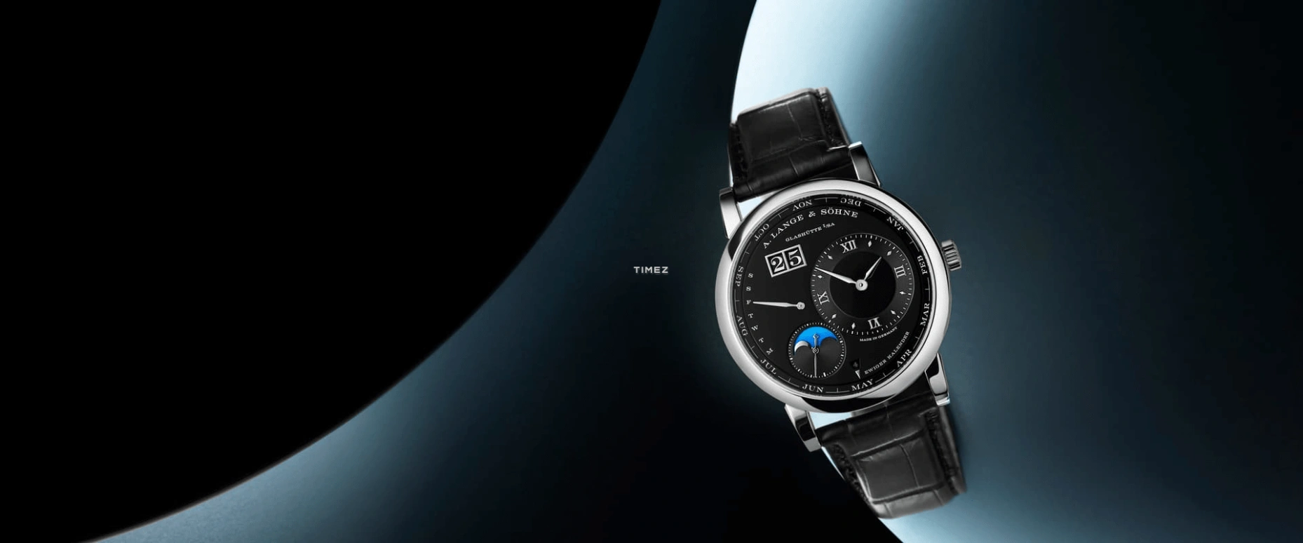 A. Lange & Söhne,Lange 1 41.90mm,41.90mm,Platinum,Black,Automatic,Moonphase,Perpetual Calendar,Leap Year,Month,50hours,In-house Caliber,345,345.036 E