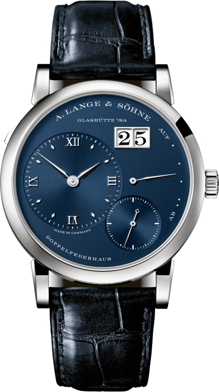 A. Lange & Söhne,Lange 1 38.50mm,38.50mm,White Gold,Blue,Handwound,Power Reserve Indicator,Big Date,191,191.028