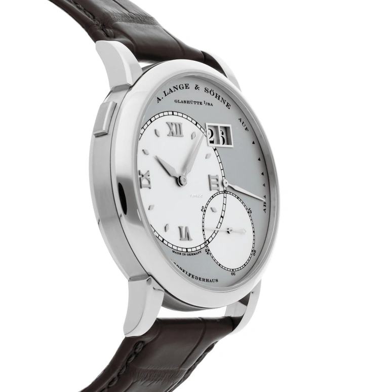 A. Lange & Söhne,Lange 1 41.90mm,41.90mm,Platinum,Silver,Grey,Handwound,Day,Power Reserve Indicator,115,115.026