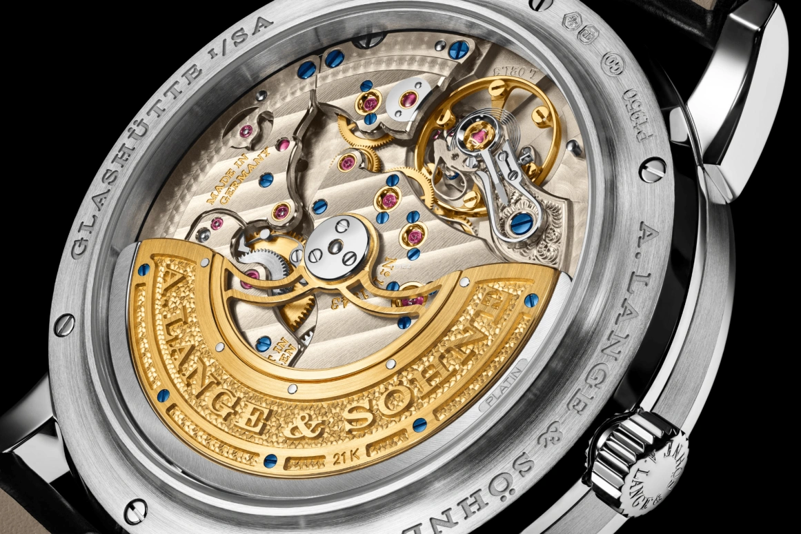 A. Lange & Söhne,Lange 1 41.90mm,41.90mm,Platinum,Black,Automatic,Moonphase,Perpetual Calendar,Leap Year,Month,50hours,In-house Caliber,345,345.036 E