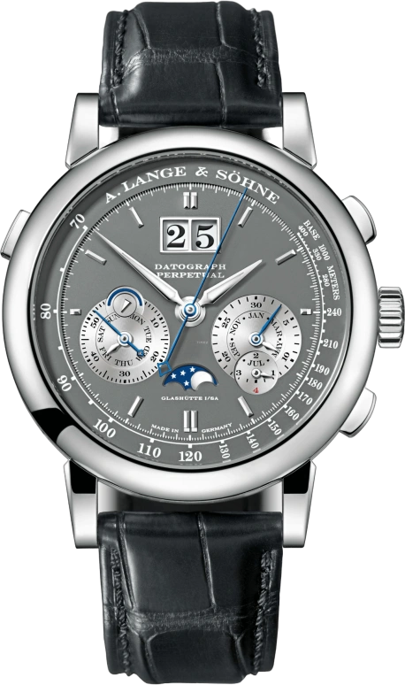 A. Lange & Söhne,Saxonia 41mm,41mm,White Gold,Grey,Handwound,Chronograph,Moonphase,Perpetual Calendar,Leap Year,36hours,In-house Caliber,Josep Guardiola,410,410.038