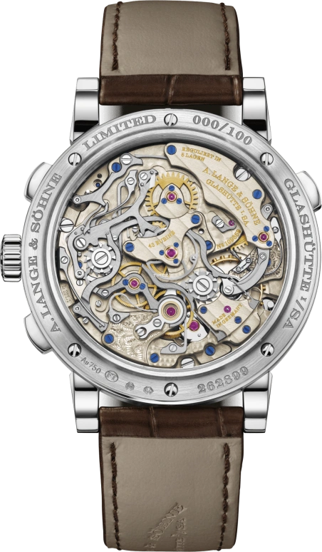 A. Lange & Söhne,1815 41.90mm,41.90mm,White Gold,Salmon,Handwound,Chronograph,Moonphase,Perpetual Calendar,Leap Year,42hours,In-house Caliber,421,421.056FE