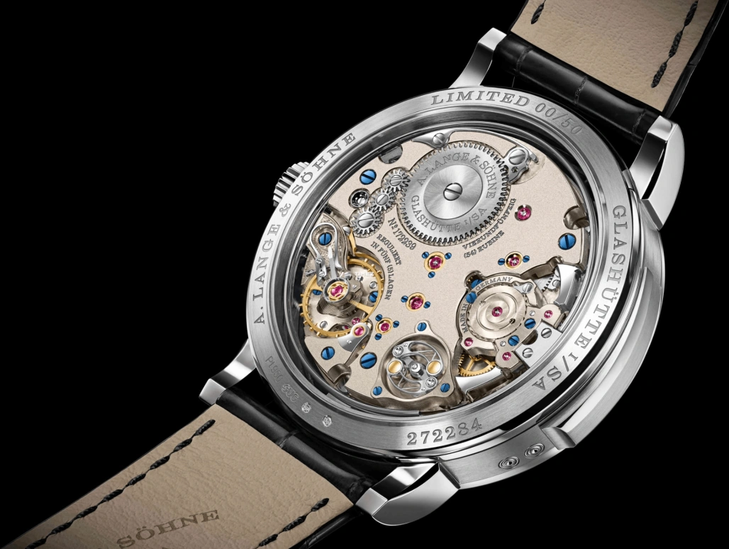 A. Lange & Söhne,Saxonia 40.50mm,40.50mm,Platinum,Black,Handwound,Moonphase,Perpetual Calendar,Leap Year,Month,72hours,In-house Caliber,607,607.091FE