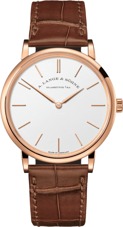 A. Lange & Söhne,Saxonia 37mm,37mm,Pink Gold,Silver,Handwound,Chronograph,72hours,201,201.033