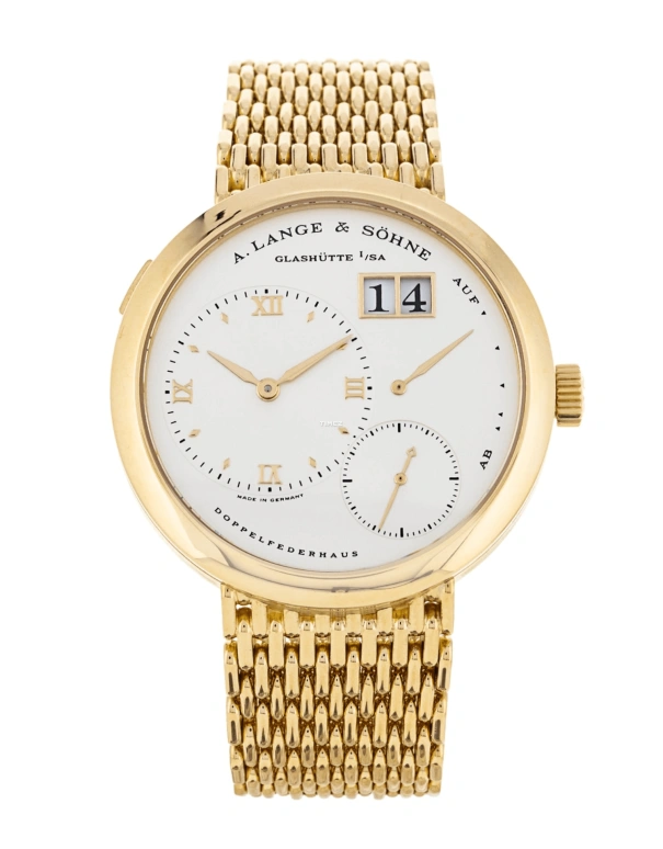A. Lange & Söhne,Lange 1 38.50mm,38.50mm,Yellow Gold,Silver,White,Handwound,Day,Power Reserve Indicator,Big Date,151,151.021