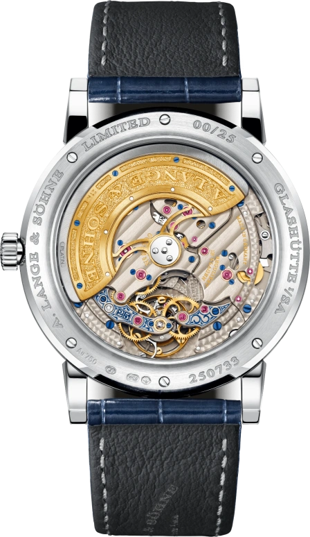 A. Lange & Söhne,Lange 1 41.90mm,41.90mm,White Gold,Silver,Automatic,Moonphase,Perpetual Calendar,Leap Year,Month,50hours,In-house Caliber,720,720.066