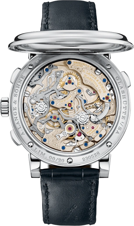 A. Lange & Söhne,1815 41.90mm,41.90mm,Platinum,Blue,Handwound,Chronograph,Moonphase,Perpetual Calendar,Leap Year,42hours,In-house Caliber,421,421.048FE
