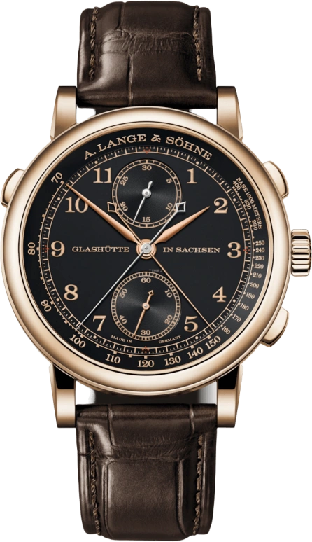 A. Lange & Söhne,1815 41.20mm,41.20mm,Honey Gold,Black,Handwound,Chronograph,Rattrapante,425,425.050