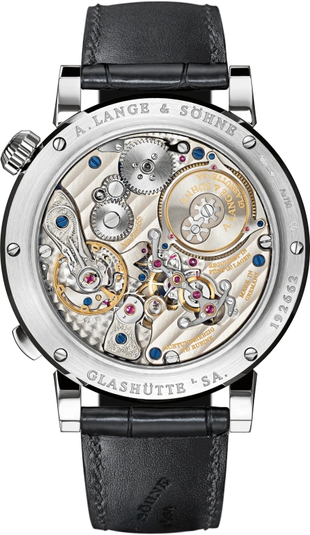 A. Lange & Söhne,Zeitwerk 44.20mm,44.20mm,White Gold,Black,Handwound,Power Reserve Indicator,Jumping Minutes,Jumping Hours,Quarter Sonnerie,36hours,In-house Caliber,145,145.029