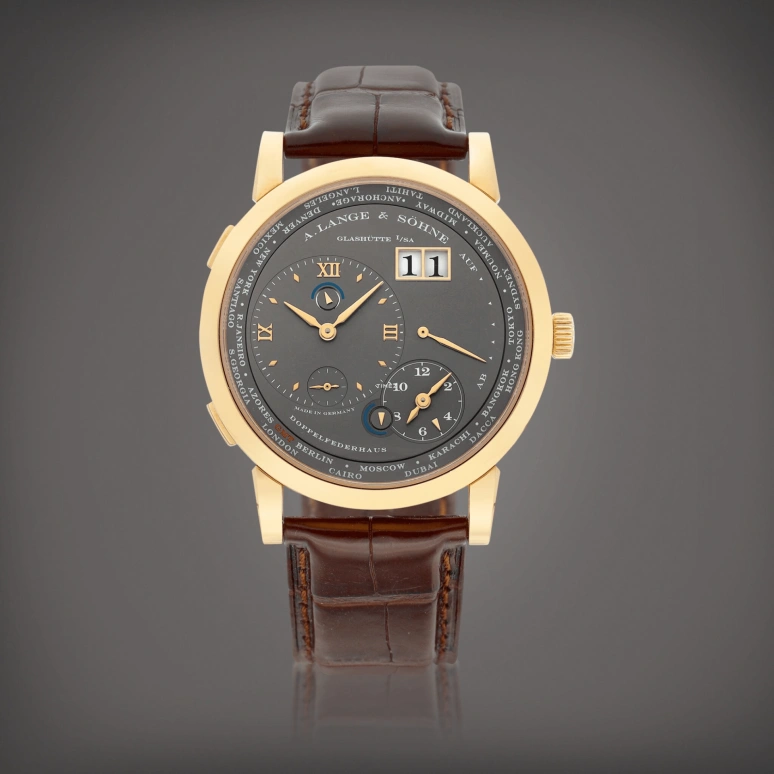 A. Lange & Söhne,Lange 1 41.90mm,41.90mm,Rose Gold,Grey,Handwound,Day,Power Reserve Indicator,Dule Time,World Time,72hours,In-house Caliber,116,116.033
