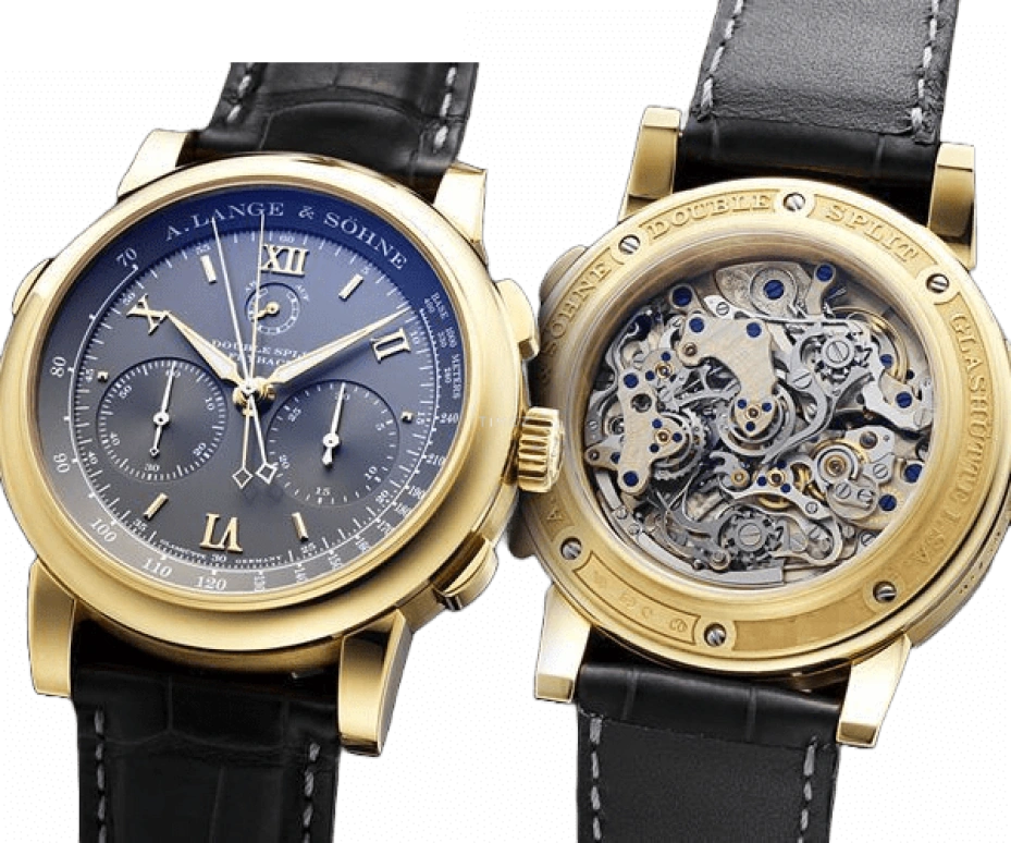 A. Lange & Söhne,Saxonia 43.20mm,43.20mm,Yellow Gold,Grey,Handwound,Chronograph,Power Reserve Indicator,Flyback,Rattrapante,38hours,In-house Caliber,404,404.048