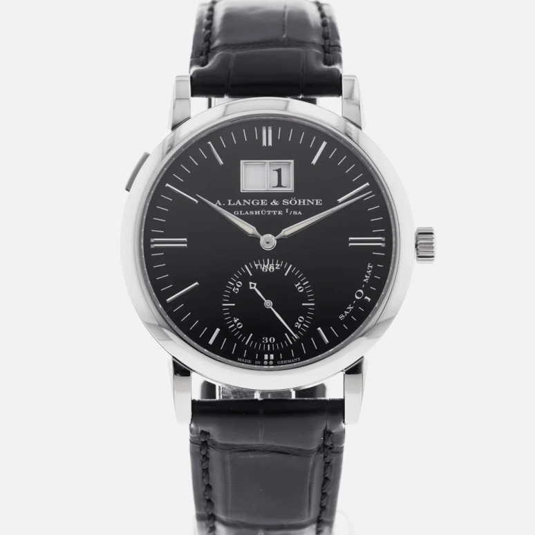 A. Lange & Söhne,Saxonia 37mm,37mm,White Gold,Black,Automatic,Big Date,46hours,308,308.027