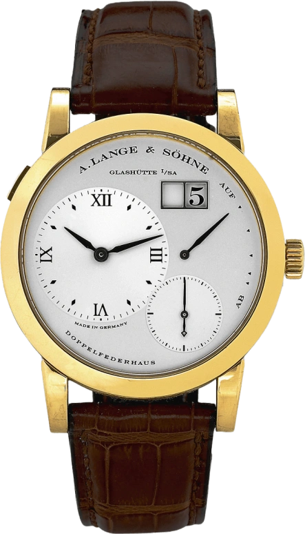 A. Lange & Söhne,Lange 1 38.50mm,38.50mm,Yellow Gold,Silver,Handwound,Power Reserve Indicator,Big Date,101,101.022