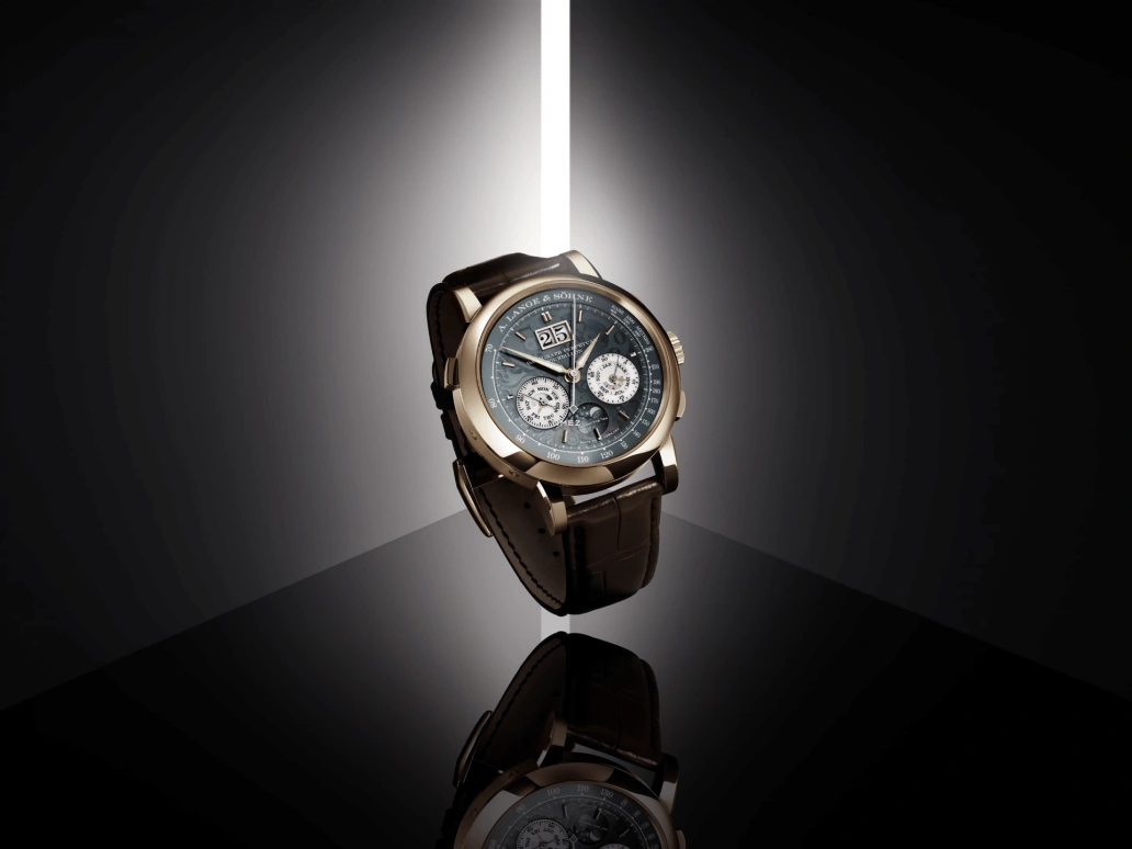 A. Lange & Söhne,DATOGRAPH 41.50mm,41.50mm,Honey Gold,Grey,Handwound,Chronograph,Moonphase,Perpetual Calendar,Leap Year,50hours,In-house Caliber,740,740.055FE