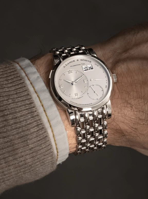 A. Lange & Söhne,Lange 1 38.50mm,38.50mm,Platinum,Silver White,Handwound,Day,Power Reserve Indicator,Big Date,101,101.325