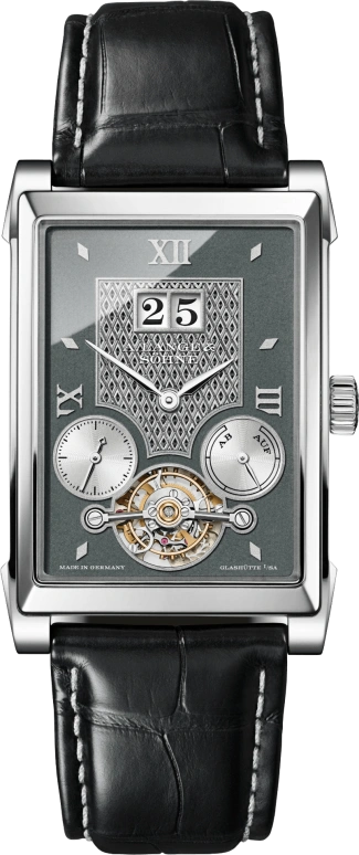 A. Lange & Söhne,Cabaret 39.20mm,39.20mm,Platinum,Grey,Handwound,Power Reserve Indicator,Tourbillon,Big Date,703,703.048