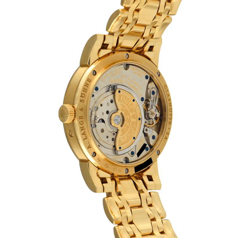 A. Lange & Söhne,Saxonia 38.50mm,38.50mm,Yellow Gold,Champagne,Automatic,Moonphase,Perpetual Calendar,Leap Year,Month,46hours,In-house Caliber,310,310.221