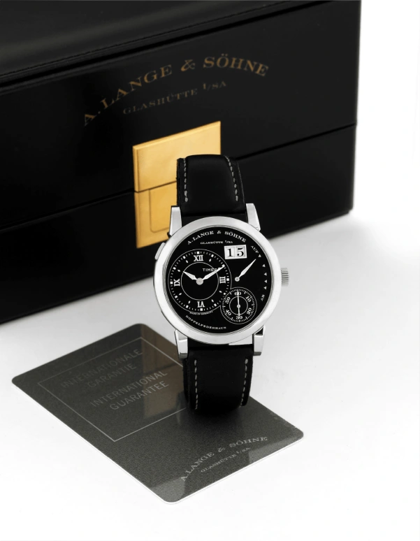 A. Lange & Söhne,Lange 1 38.50mm,38.50mm,Platinum,Black,Handwound,Power Reserve Indicator,Big Date,101,101.029