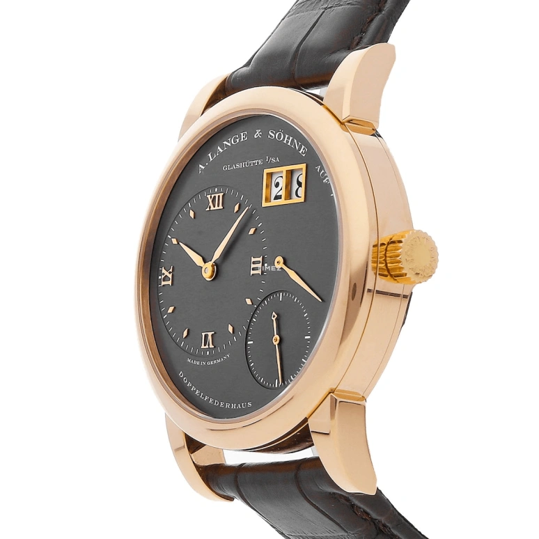 A. Lange & Söhne,Lange 1 38.50mm,38.50mm,Pink Gold,Black,Handwound,Power Reserve Indicator,Big Date,101,101.033