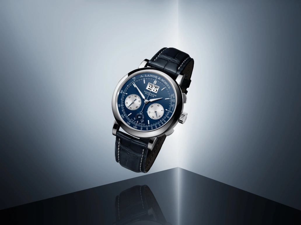 A. Lange & Söhne,DATOGRAPH 41mm,41mm,White Gold,Blue,Handwound,Chronograph,Power Reserve Indicator,Flyback,Big Date,60hours,In-house Caliber,405,405.028
