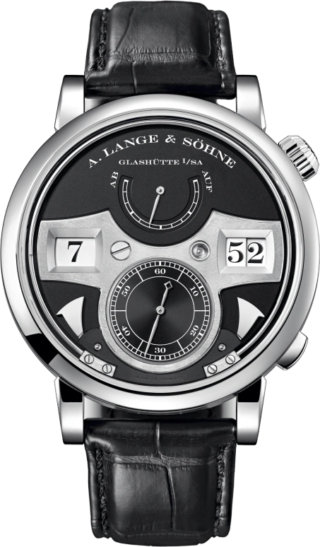 A. Lange & Söhne,Zeitwerk 44.20mm,44.20mm,White Gold,Black,Handwound,Power Reserve Indicator,Jumping Minutes,Jumping Hours,Quarter Sonnerie,36hours,In-house Caliber,145,145.029
