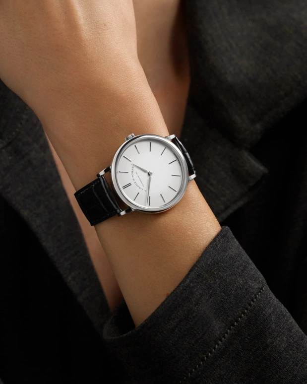 A. Lange & Söhne,Saxonia 37mm,37mm,White Gold,Silver,Handwound,Chronograph,72hours,201,201.027