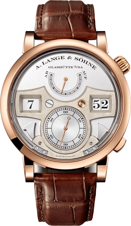 A. Lange & Söhne,Zeitwerk 44.20mm,44.20mm,Rose Gold,Silver,Handwound,Power Reserve Indicator,Jumping Minutes,Jumping Hours,Quarter Sonnerie,36hours,In-house Caliber,145,145.032