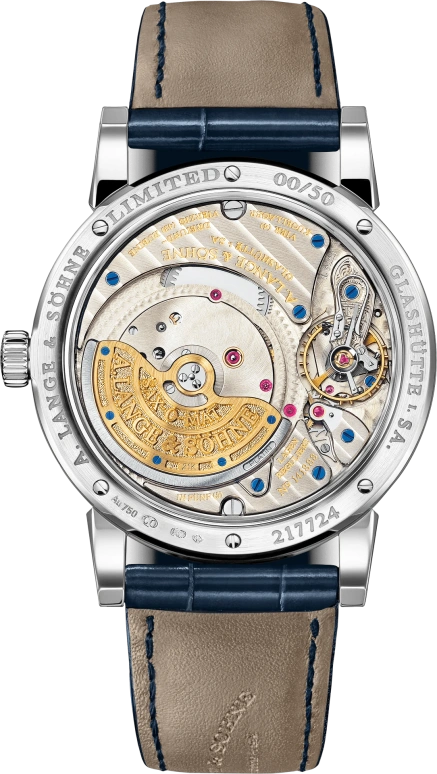 A. Lange & Söhne,Saxonia 38.50mm,38.50mm,White Gold,Blue,Automatic,Moonphase,Perpetual Calendar,Leap Year,Month,46hours,In-house Caliber,310,310.028