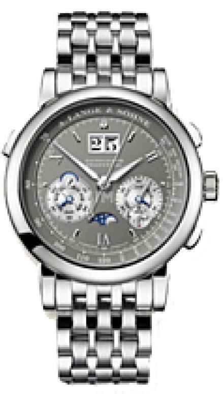 A. Lange & Söhne,Saxonia 41mm,41mm,White Gold,Grey,Handwound,Chronograph,Moonphase,Perpetual Calendar,Leap Year,36hours,In-house Caliber,410,410.430