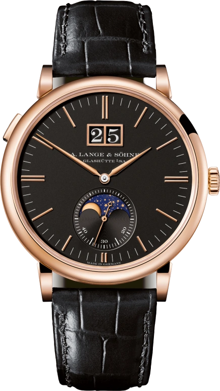 A. Lange & Söhne,Saxonia 40mm,40mm,Pink Gold,Black,Automatic,Moonphase,Big Date,384,384.031