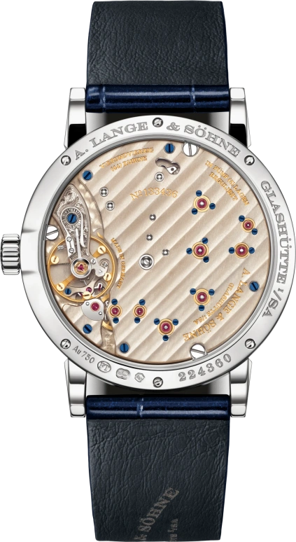 A. Lange & Söhne,Lange 1 36.10mm,36.10mm,White Gold,Blue,Handwound,Moonphase,Power Reserve Indicator,Big Date,182,182.886