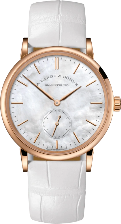 A. Lange & Söhne,Saxonia 38.50mm,38.50mm,Pink Gold,White,Handwound,45hours,In-house Caliber,219,219.043