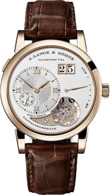 A. Lange & Söhne,Lange 1 38.50mm,38.50mm,Rose Gold,Silver,Handwound,Power Reserve Indicator,Tourbillon,Big Date,722,722.050