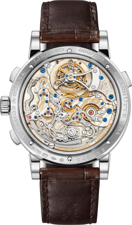 A. Lange & Söhne,Saxonia 41.50mm,41.50mm,White Gold,Salmon,Handwound,Chronograph,Moonphase,Perpetual Calendar,Month,50hours,In-house Caliber,740,740.056FE