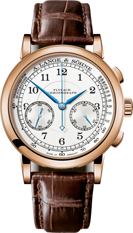 A. Lange & Söhne,1815 39.50mm,39.50mm,Pink Gold,Silver,Handwound,Chronograph,Power Reserve Indicator,Flyback,Column Wheel,60hours,In-house Caliber,414,414.032