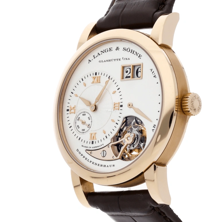 A. Lange & Söhne,Lange 1 38.50mm,38.50mm,Rose Gold,Silver,Handwound,Power Reserve Indicator,Tourbillon,Big Date,722,722.050