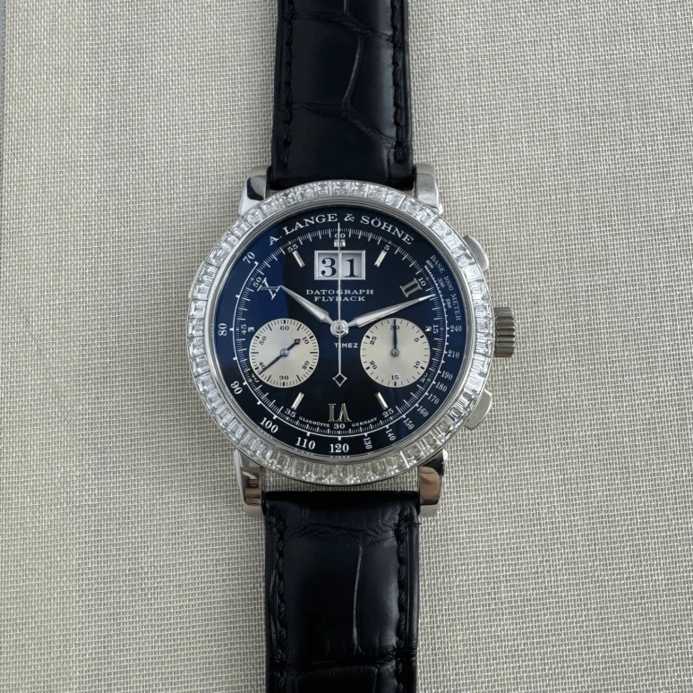 A. Lange & Söhne,Lange 1 39mm,39mm,Platinum,Blue,Handwound,Chronograph,Big Date,815,815.036