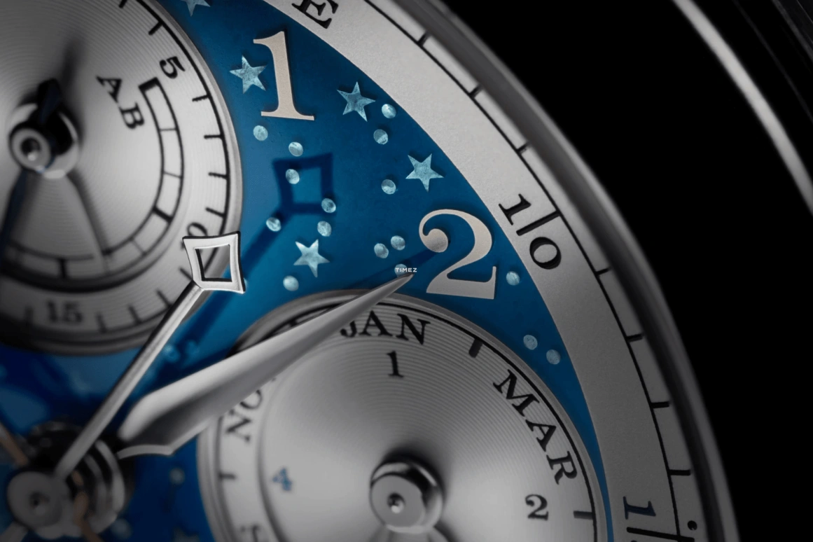 A. Lange & Söhne,1815 41.90mm,41.90mm,Platinum,Blue,Handwound,Chronograph,Moonphase,Perpetual Calendar,Leap Year,42hours,In-house Caliber,421,421.048FE