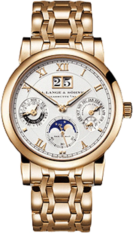 A. Lange & Söhne,Saxonia 38.50mm,38.50mm,Rose Gold,Silver,Automatic,Moonphase,Perpetual Calendar,Leap Year,Month,46hours,In-house Caliber,310,310.232