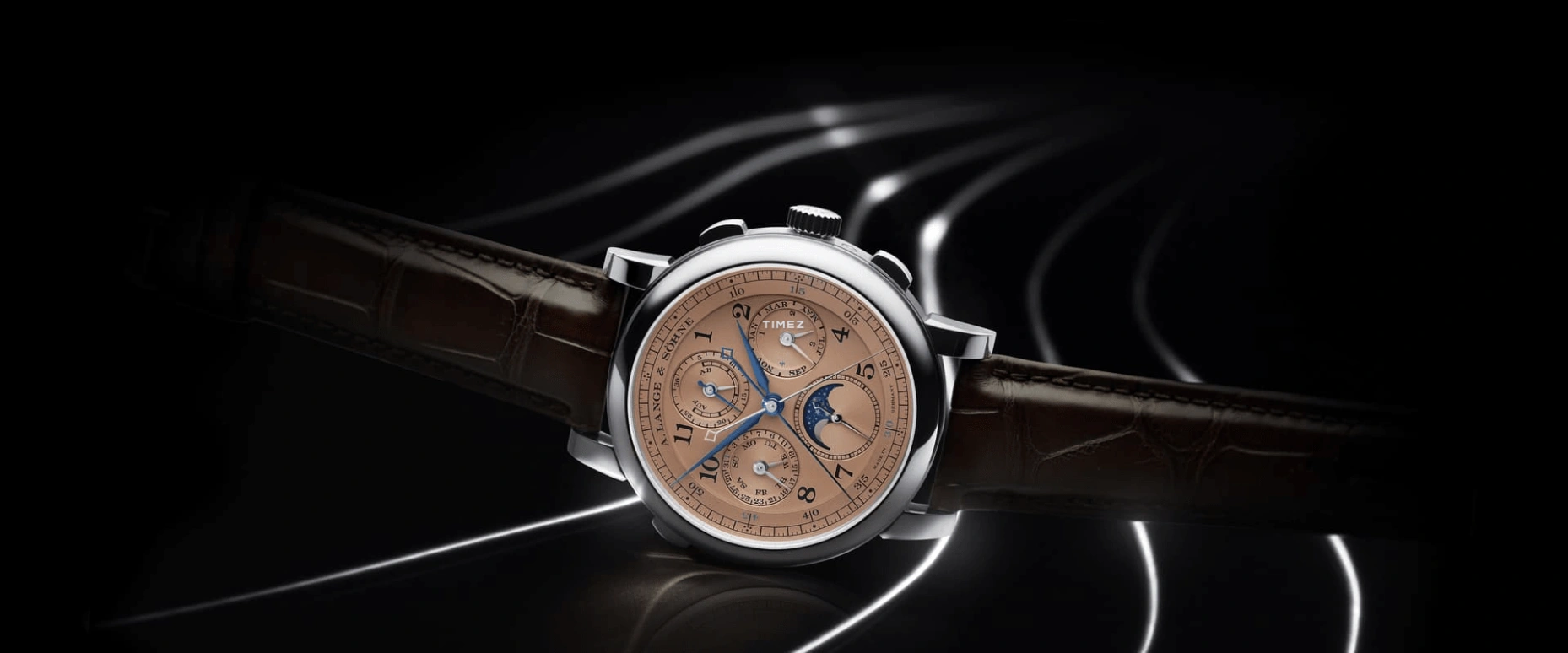 A. Lange & Söhne,1815 41.90mm,41.90mm,White Gold,Salmon,Handwound,Chronograph,Moonphase,Perpetual Calendar,Leap Year,42hours,In-house Caliber,421,421.056FE