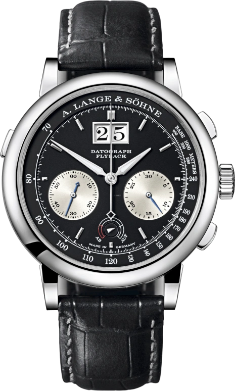 A. Lange & Söhne,Saxonia 41mm,41mm,Platinum,Black,Handwound,Chronograph,Power Reserve Indicator,Flyback,Big Date,60hours,In-house Caliber,405,405.035