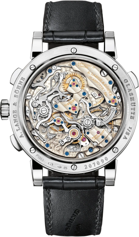 A. Lange & Söhne,1815 41.90mm,41.90mm,Platinum,Silver,Handwound,Chronograph,Moonphase,Perpetual Calendar,Leap Year,42hours,In-house Caliber,421,421.025
